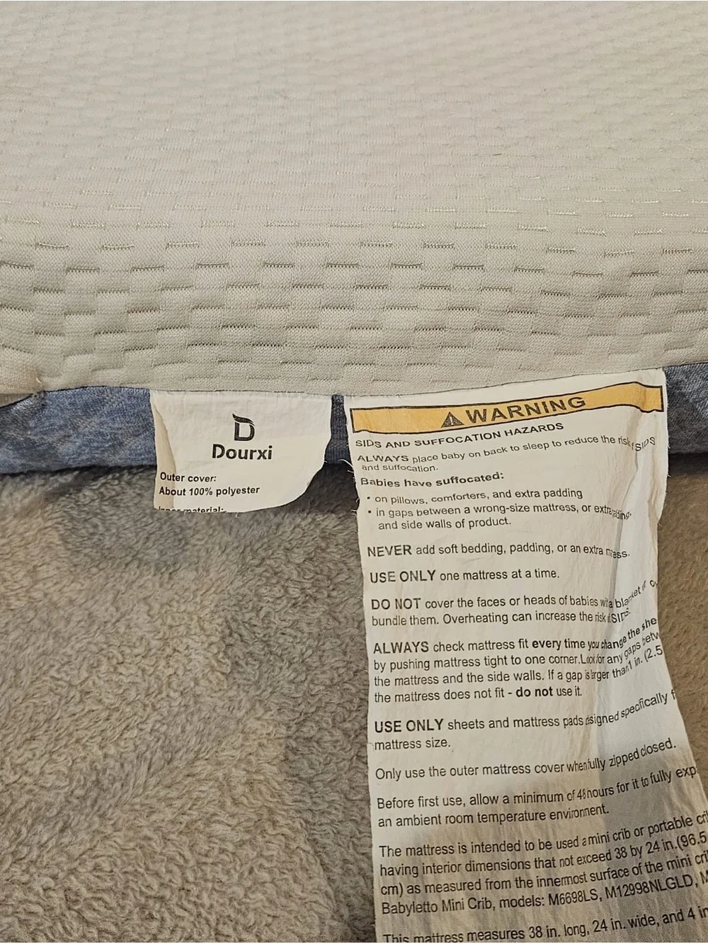 Mini crib mattress 4 “ inches